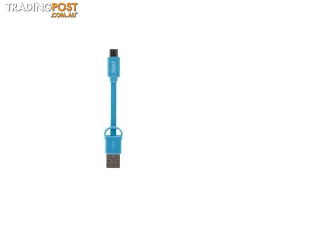 3SIXT Clip & Sync Cable - Micro USB - 10cm - Blue