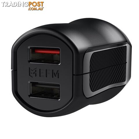 EFM Wall Charger 3.4A Dual USB Rapid Charge W/Reverse Micro USB Cable - Black