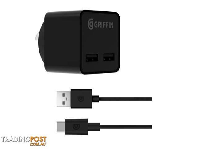 Griffin PowerBlock Dual Port with USB-C Cable