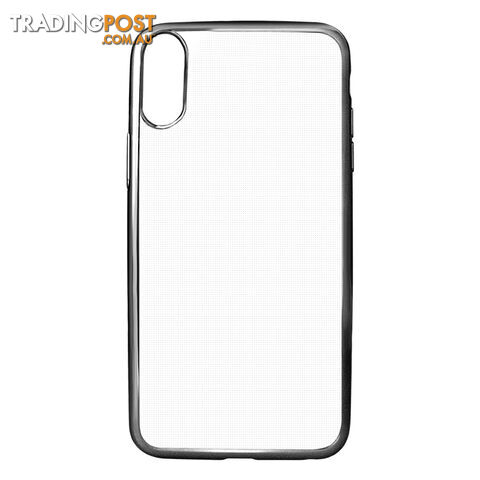 Cleanskin TPU Case with Metallic Bumper ForÂ  iPhone X - Clear / Black