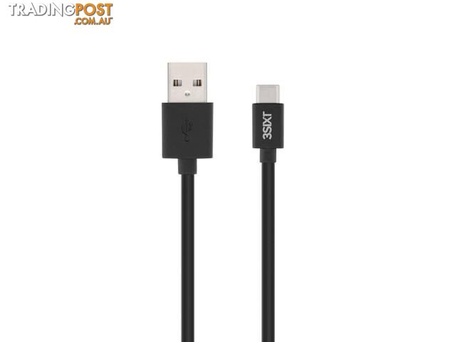 3SIXT Charge & Sync USB-A to USB-C 1m Cable - Black