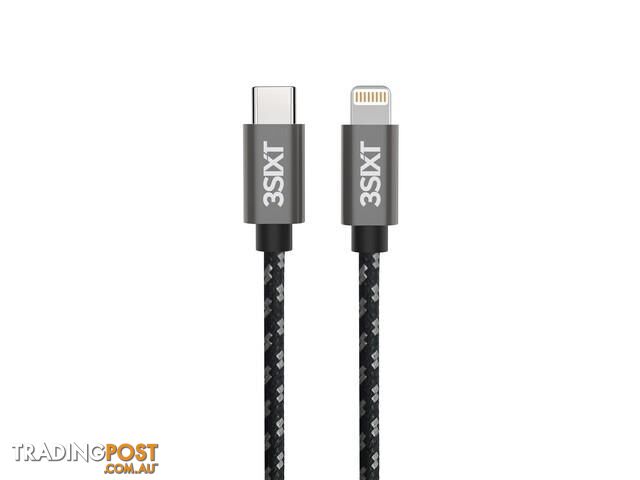 3SIXT BLACK Cable USB-C to Lightning - 1m