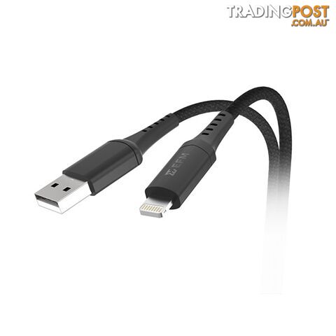 EFM MFi Approved 2M Super-Flex Tough Cable USB to Lightning - Black
