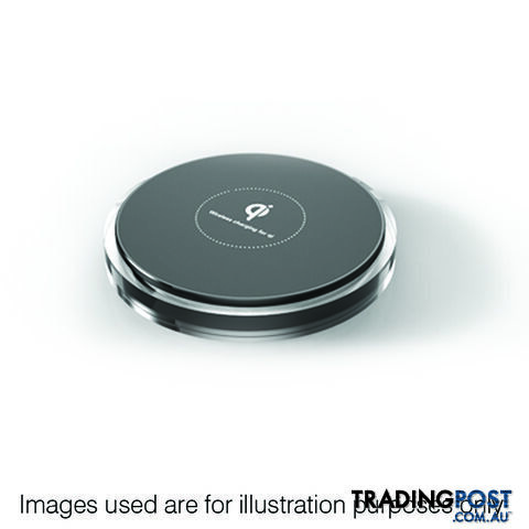 Cleanskin Wireless Charge Pad Qi Certified 10 Watt Fast Charge - Black