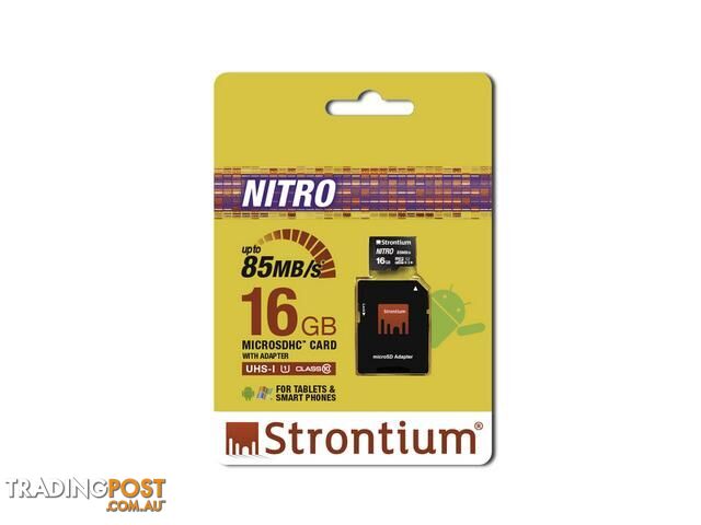 Strontium Nitro 16GB micro SD with Adapter  85MB/s U1 Class