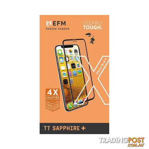 EFM TT Sapphire Screen Armour For iPhone X/Xs (5.8") - Clear / Black