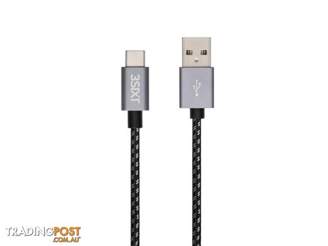 3SIXT BLACK Cable For USB-A to USB-C - 2m