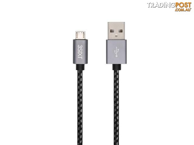 3SIXT  Cable - USB-A to Micro USB 30cm - BLACK