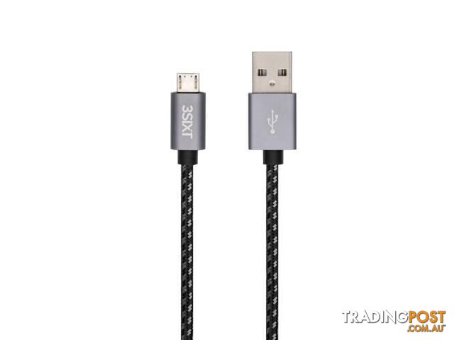 3SIXT  Cable - USB-A to Micro USB 30cm - BLACK