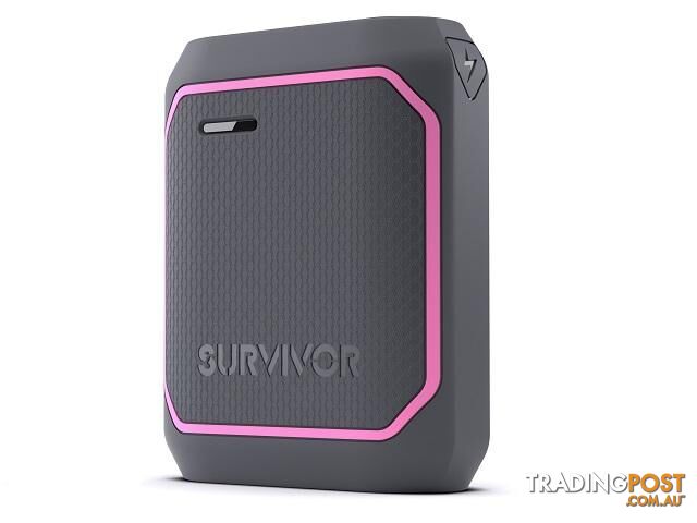 Griffin Survivor Rugged Power Bank 10050mAh - Grey/Pink