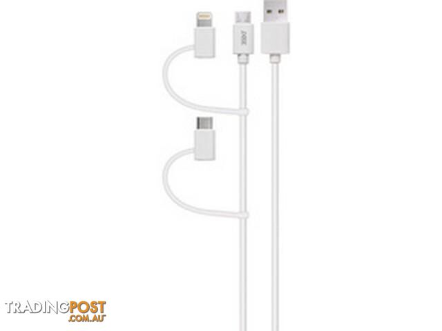3SIXT Multi-tip USB-C Lightning Micro USB Cable - White