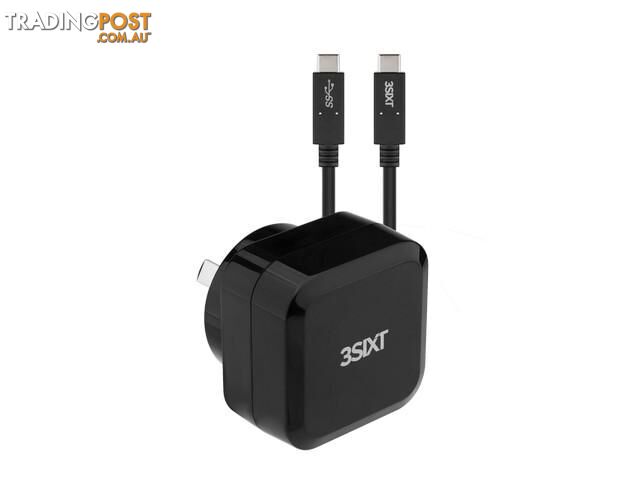 3SIXT Wall Charger AU USB-C 30W PD + USB-C/C Cable - Black
