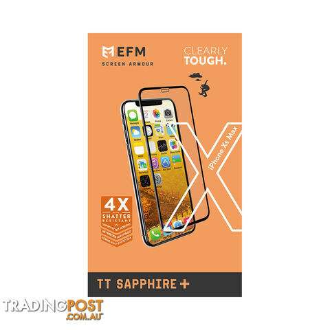 EFM TT Sapphire + Screen Armour For iPhone Xs Max (6.5") - Clear / Black