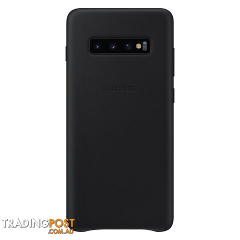 Samsung Leather Cover For Samsung Galaxy S10 plus (6.4") - Black