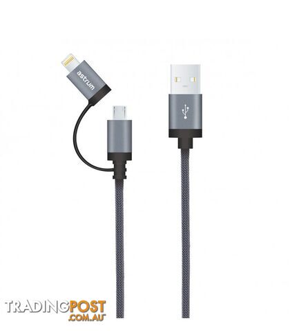Astrum USB 2in1 8 pin and micro MFi - Grey