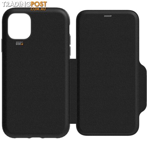 EFM Monaco D3O Leather Wallet Case Armour For iPhone 11 Pro Max - Black / Space...