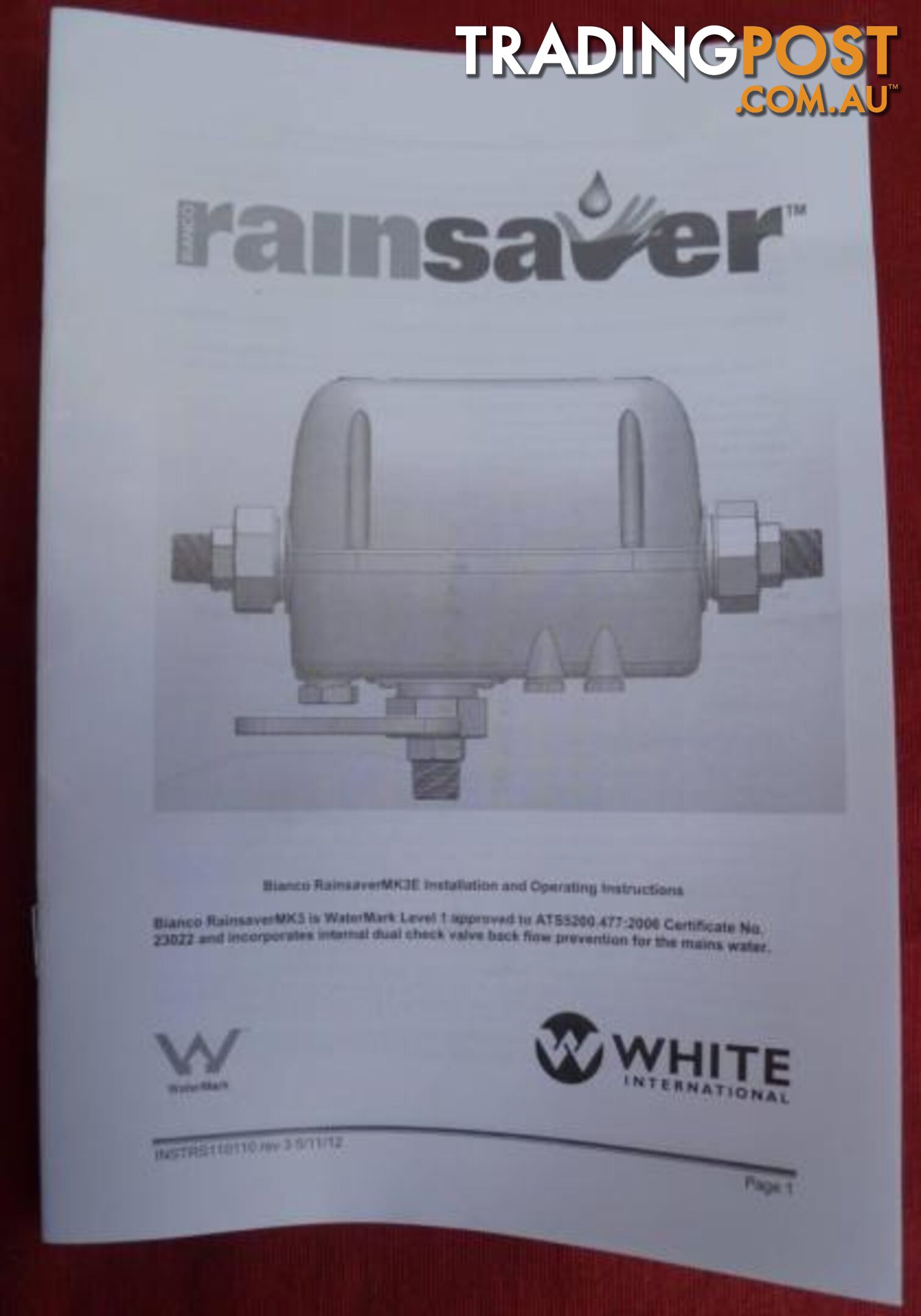 New Mains Water and Tank Water Automatic Water Source Selector