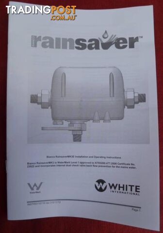 New Mains Water and Tank Water Automatic Water Source Selector