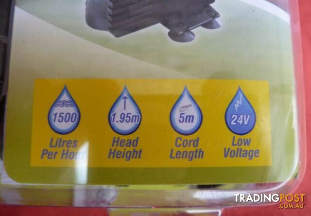 New 1500 Litre Per Hour Pond, Fountain or Water Feature Pump - photo 2 of 6