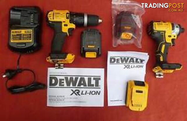 New DeWalt Cordless Drill and Impact Driver, 3 Batteries and Batt