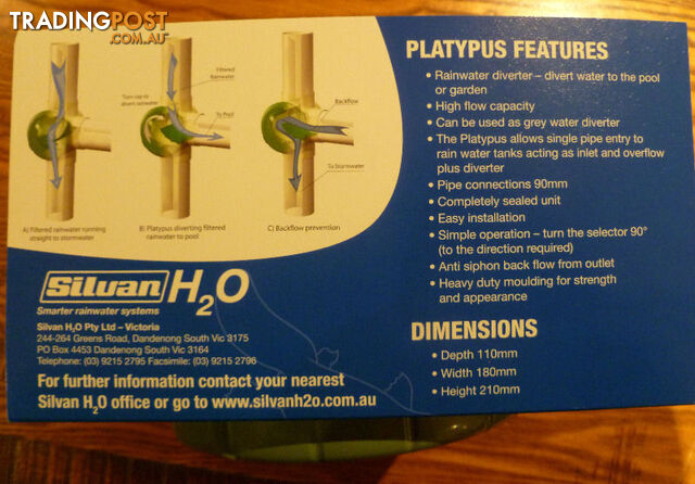 Platypus 90mm Water Pipe Stormwater Greywater Rainwater Diverters - photo 2 of 4