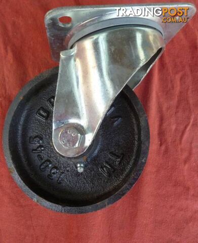 New Kama 150mm x 45mm Cast Iron Swivel Castor Wheels - photo 4 of 10