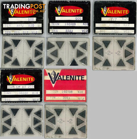 NEW VALENITE TEG 322J Carbide Inserts, Grade VC-2 10 inserts/pack