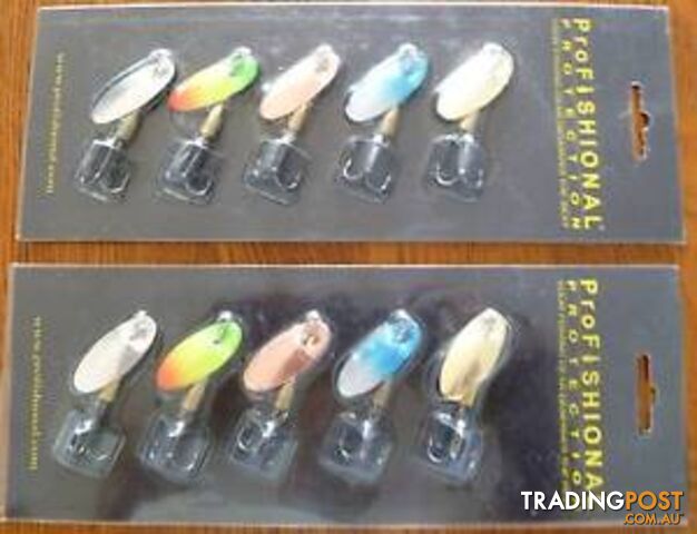 New 10pcs Fishing Spoon Lure Treble Hooks Spinner Bait Spinnerbai