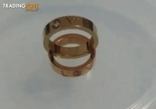 Rose gold plated stainless steel rings