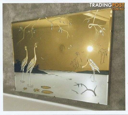 Large Gold Inlaid Wall Mirror