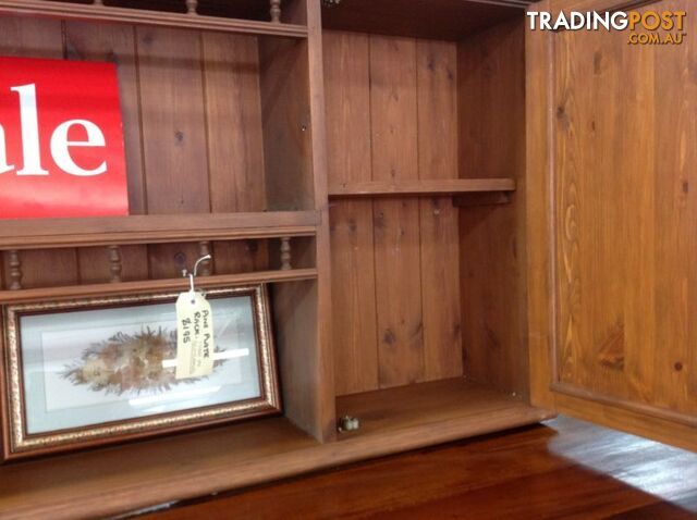 Pine plate rack and cupboard to sit on a cabinet - photo 4 of 9