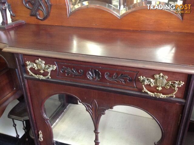 Mahogany and walnut Display Cabinet with elegant mirror - photo 5 of 10