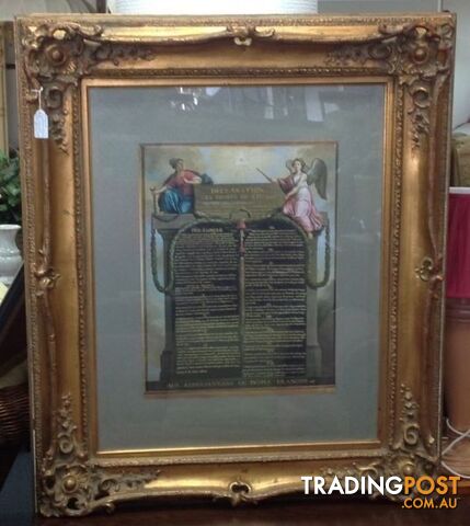 Very ornate gold frame and French independence