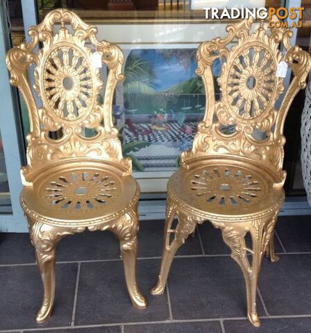 Gold painted alloy chairs $95 each