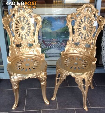 Gold painted alloy chairs $95 each