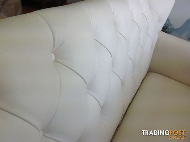 BRAND NEW Bone coloured high grade leather 2 seater sofa - photo 3 of 10