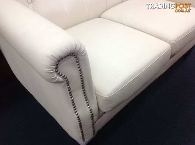 BRAND NEW Bone coloured high grade leather 2 seater sofa - photo 4 of 10