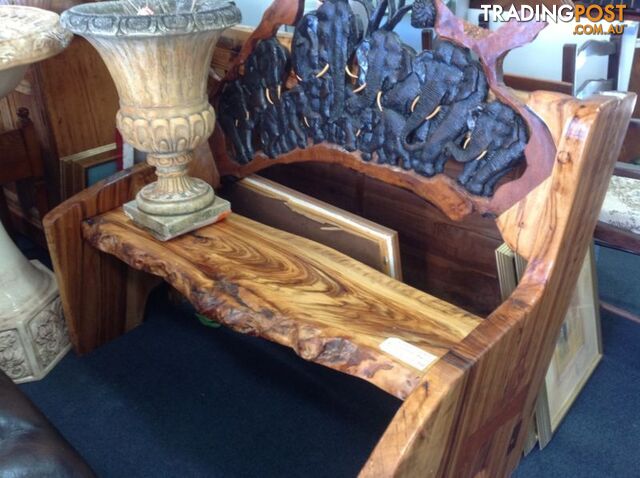 Hand carved timber bench seat - photo 3 of 10