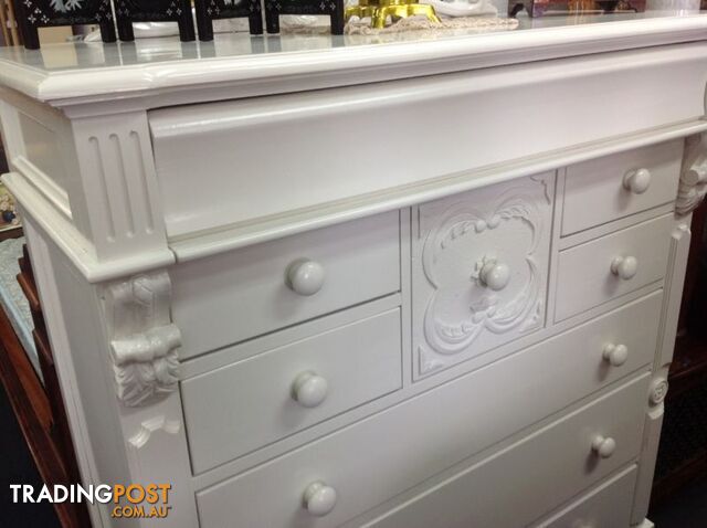 White tall boy dresser, also avail matching sides and queen bed - photo 5 of 10