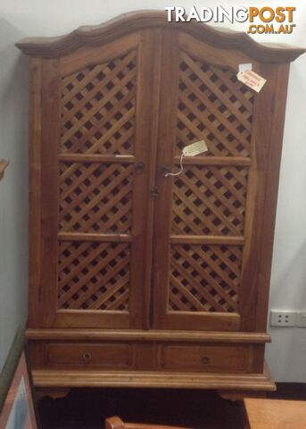 Teak lattice storage cabinet. Books, videos, drinks cabinet - photo 4 of 9