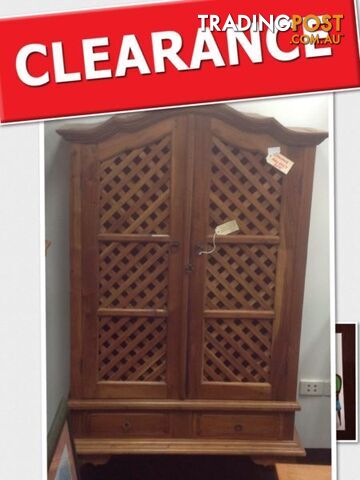 Teak lattice storage cabinet. Books, videos, drinks cabinet - photo 2 of 9