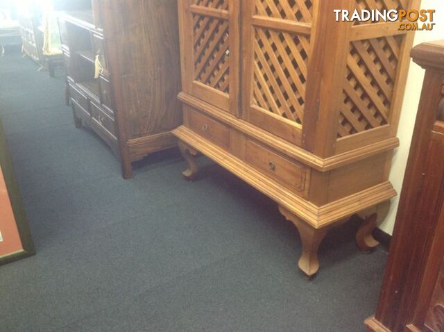 Teak lattice storage cabinet. Books, videos, drinks cabinet - photo 3 of 9