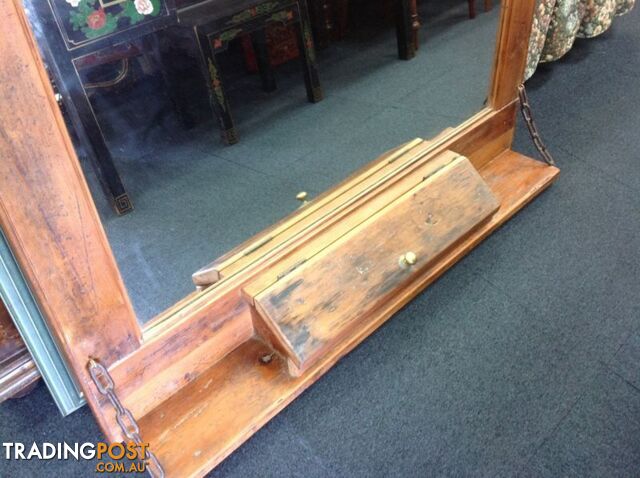 Timber framed mirror with storage and shelf - photo 5 of 7