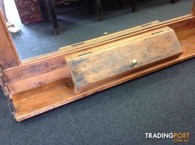 Timber framed mirror with storage and shelf - photo 2 of 7