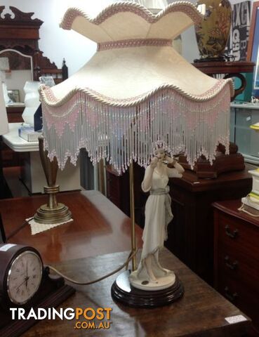Gorgeous French lady lamp. Stunning head shade beaded