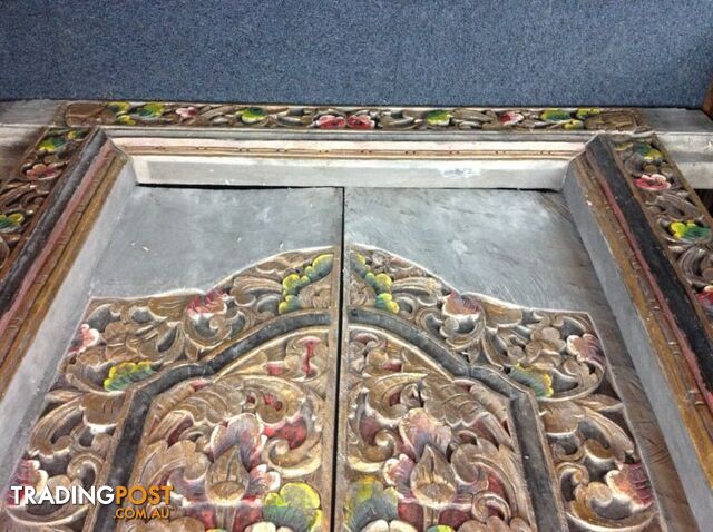 Antique hardwood doors with frame. Great for wine cellar - photo 2 of 10
