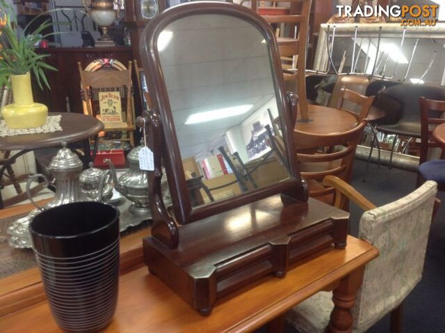 Victorian toilet mirror with drawers