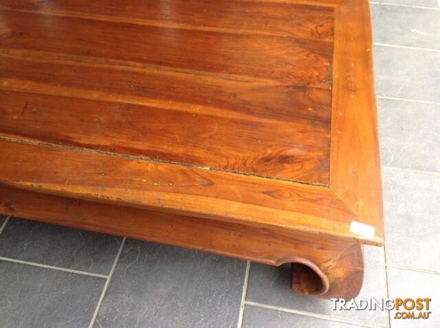 Large teak timber coffee table