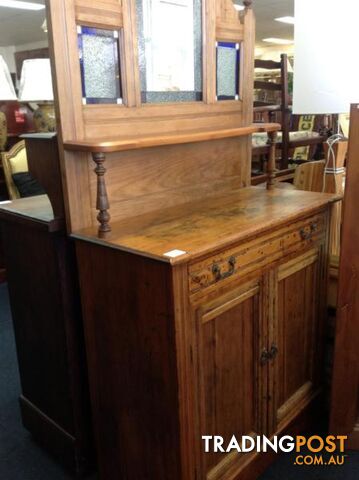 Huon pine cabinet with led light and mirror