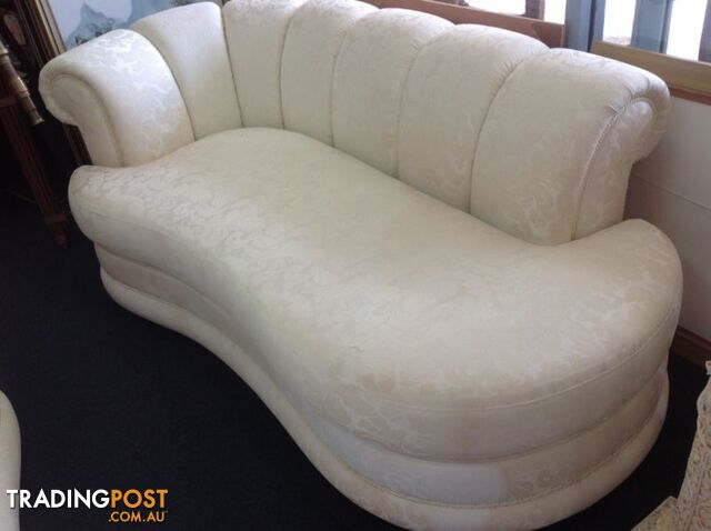 Quality cream fabric chaise lounge